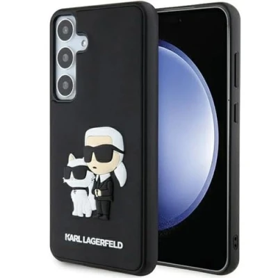 Afbeelding van Karl Lagerfeld 3D Rubberen Karl&amp;Choupette hoesje voor Samsung Galaxy S24 zwart