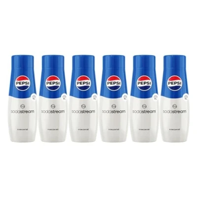 Afbeelding van SodaStream Pepsi concentraat voor bruiswater en frisdrankmachine, 6 stuks, bereid tot 9 liter in enkele seconden, originele smaak, 440 ml