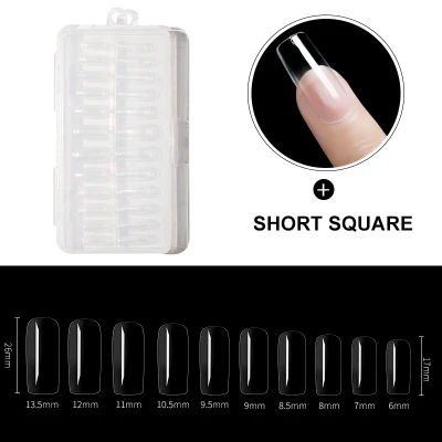 Afbeelding van Dermarolling Nageltips Short Square 10 maten 240 stuks