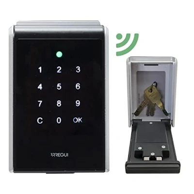 Afbeelding van ARREGUI Keeper E SEG013 A Sleutelsafe met Bluetooth en mobiele app, voor buiten, wandsleutelopslag, intelligente sleutelhouder, Smart Home, zilver