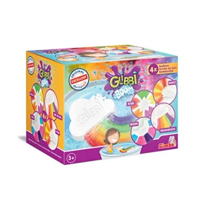 Afbeelding van Glibbi 4 x Groot Special Effect Bath Bombs Pack, Magic Bombs, ster, raket, regenboog &amp; maan, kinderen verjaardag Gift Set, Veganistisch vriendelijk