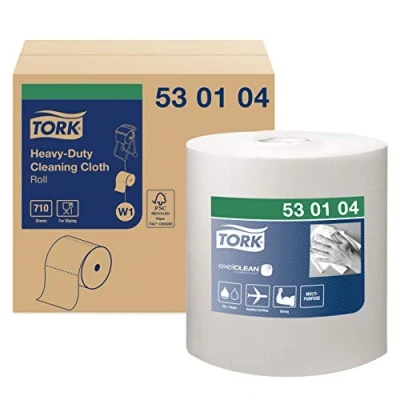 Afbeelding van Tork Heavy Duty Reinigingsdoek Wit W1, rol, 1 x 710 doeken, 530104