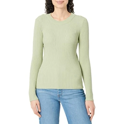 Afbeelding van PIECES Pccrista Ls O Neck Knit Noos Bc Pullover voor dames, Swamp, XS
