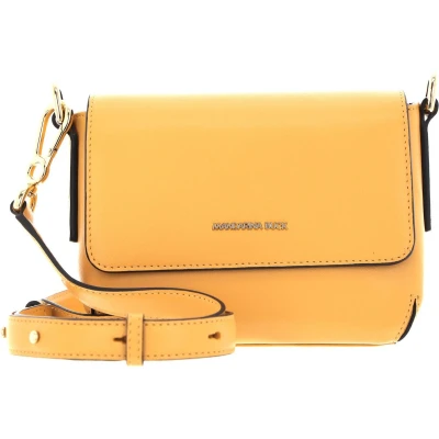 Afbeelding van MANDARINA DUCK Leren Schoudertas Luna Shoulder Bag With Flap Small Maize Geel