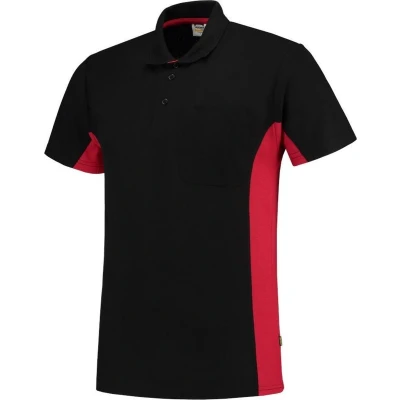 Afbeelding van Tricorp Poloshirt Workwear 202002 180gr Zwart/Rood Maat 3XL