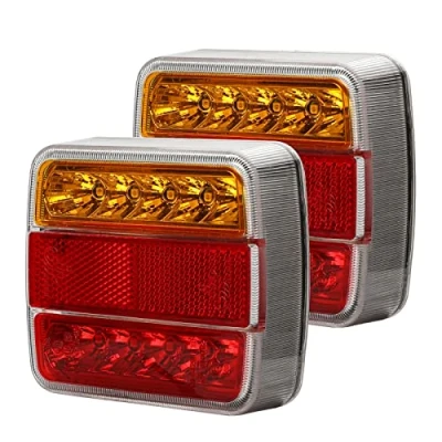 Afbeelding van Qiping 2 Stuks LED Aanhangerachterlichten, 12V universele vrachtwagenachterlicht achterlichten met kentekenverlichting achterreflector, E Mark certificering