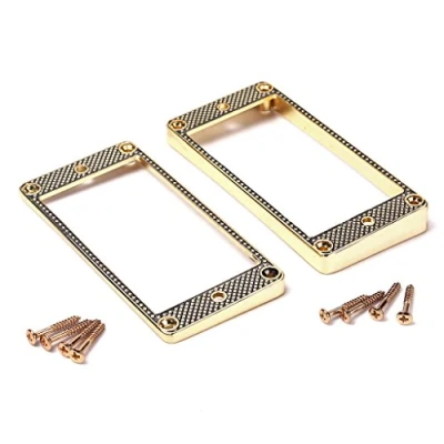 Afbeelding van Alnicov 2 Stks Gebogen Bodem Humbucker Pickup Ring Set voor Epiphone Gitaar Accessoires, Goud