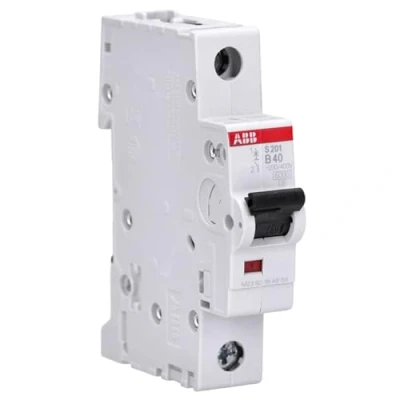 Afbeelding van Abb s201 installatieautomaat 1p b karakteristiek 40a iec en 60898 1 6 ka iec60947 2 10 module breedte 17 5mm 2cds251001r0405