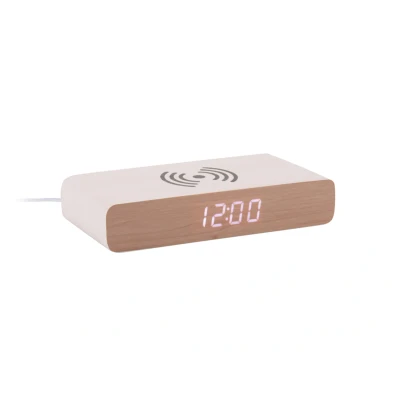 Afbeelding van Karlsson Wekker Retro Flat LED Wit Met Telefoonoplader