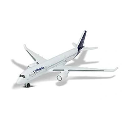 Afbeelding van Majorette 212057980Q02 Airbus 350 Lufthansa, speelgoedvliegtuig, origineel design, speelgoed, vliegtuig, ca. 11 cm, wit, voor kinderen vanaf 3 jaar