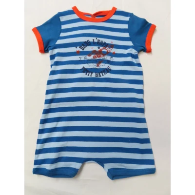 Afbeelding van Petit Bateau Combi kort Jongens Streep blauw / 6 maand 67