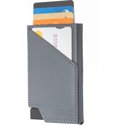 Afbeelding van AdroitGoods Pasjeshouder 7 Pasjes Portemonnee Creditcardhouder Met RFID Technologie Leder Grijs