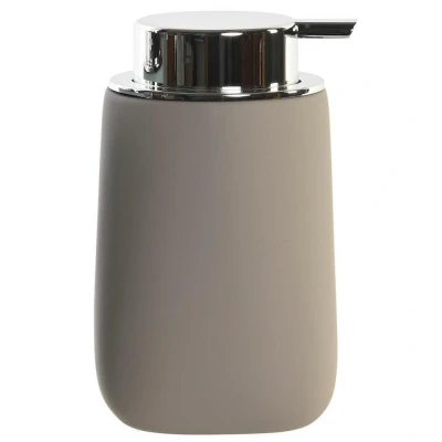 Afbeelding van Items Zeeppompje/dispenser Kunststeen Taupe/beige 9 x 14 cm