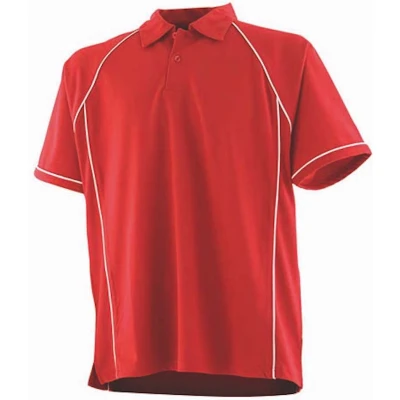 Afbeelding van Herenpolo &#039;Piped Performance&#039; met korte mouwen Red/White XXL