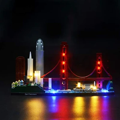Afbeelding van BRIKSMAX Led verlichtingsset voor San Francisco compatibel met Lego 21043 bouwstenen model exclusief de set