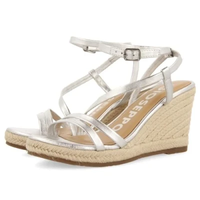 Afbeelding van Gioseppo CON Tiras Orikum Espadrilles, Dames, Maat: 40, Plata Leer