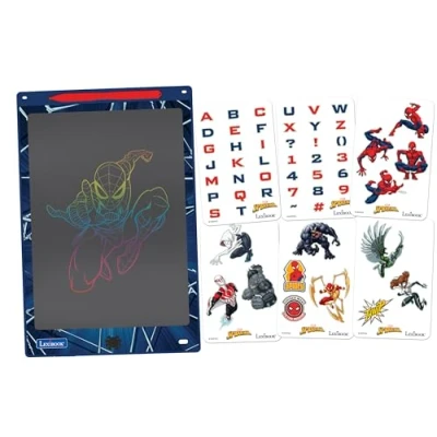 Afbeelding van Lexibook, Spider Man, Magische Lei, Artistiek en creatief speelgoed voor meisjes jongens, Veelkleurige tekeningen, 28 cm scherm, Inclusief 1 stylus 6 stencils, Blauw, CRT10SP