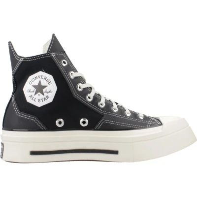 Afbeelding van Converse Chuck 70 DE LUXE Squared Sneakers hoog, Dames, Maat: 38.5, Black/egret Imitatieleer/ textiel