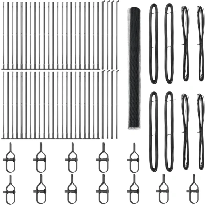 Afbeelding van vidaXL Hexagoon Omheining Grijs 1.4x100 m Staal, Posten met Basisplaten 13 stuks Ø32mm 78.5cm Gegalvaniseerd Staal