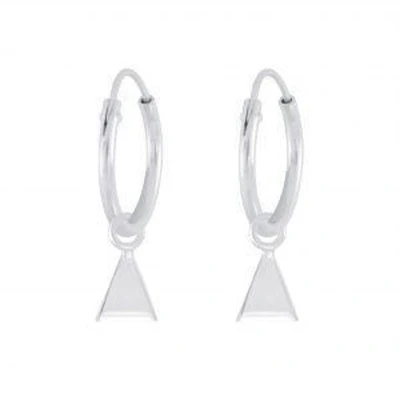 Afbeelding van Oorbellen dames oorringen met hanger Zilveren hanger, driehoek WeLoveSilver