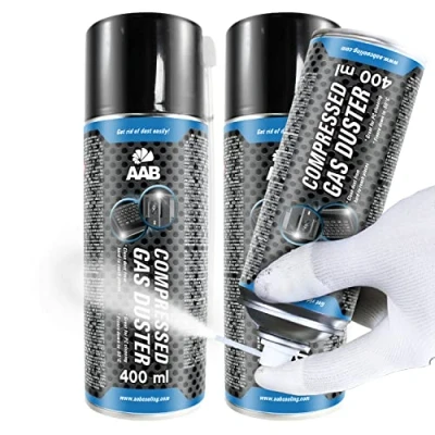 Afbeelding van AAB Compressed Gas Duster Freezing Spray 400ml Set of 2 Deep Freeze Spray, Freezer Pipe Frost Kit, Freezes Down to 50*C