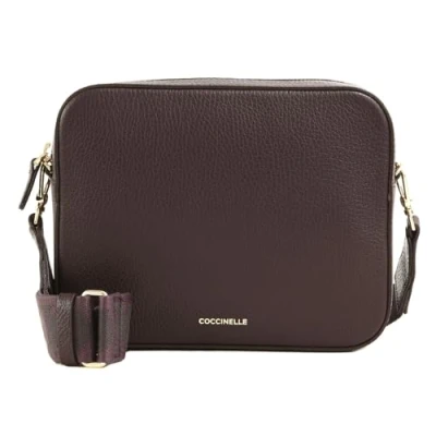 Afbeelding van COCCINELLE Leren schoudertas Tebe Crossover Bag Prune donkerpaars