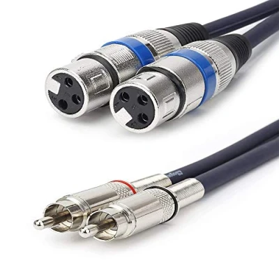 Afbeelding van 2 x XLR Vrouwelijke Kabel Naar RCA Kabel, Adapter, Microfoon Audio Connector Versterker (5m)