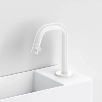 Afbeelding van Clou Kaldur Fonteinkraan Met Korte Uitloop Rechts 15.9x4.8x10.6cm Mat Wit