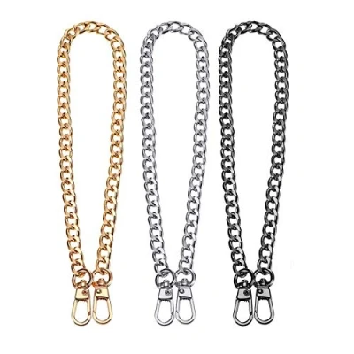 Afbeelding van 3 STKS Vervangende Ketting voor Handtas, Handtas Kettingriemen, Metalen Ketting, met 120 cm Kettingriem, Clutch Bag Portemonnee (Goud, Wit, Zwart)