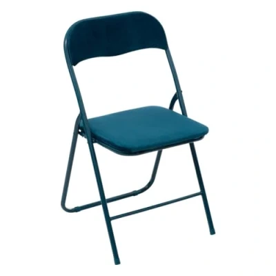 Afbeelding van Atmosphera Vouwstoel velvet zitvlak en rug bekleed Blauw