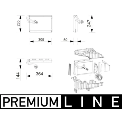 Afbeelding van Verdamper, airconditioning MAHLE ORIGINAL AE 271 000P