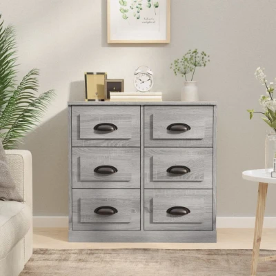 Afbeelding van Dressoir 70x35,5x67,5 cm bewerkt hout grijs sonoma eikenkleurig