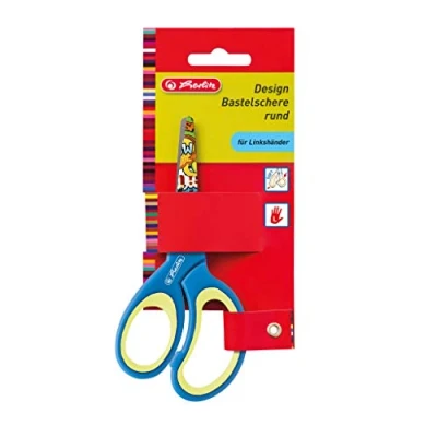 Afbeelding van herlitz 10897163 Design knutselschaar voor linkshandigen, rond, op kleur gesorteerd (geen kleurkeuze mogelijk!), 1 stuk