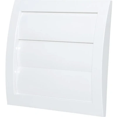 Afbeelding van L3 ventilatierooster afsluitrooster Ø 100 mm wit met zwaartekracht lamellen jaloezie en insectennet rooster ABS kunststof weerbestendig insectenbescherming beweegbare terugslagklep afsluitklep afvoerkap weerbeschermingsrooster kap