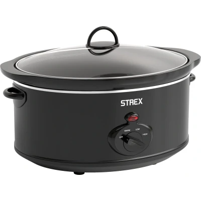 Afbeelding van Strex Slowcooker 3.5L Uitneembare Keramische Binnenpan Warmhoudfunctie Slow Cooker Zwart