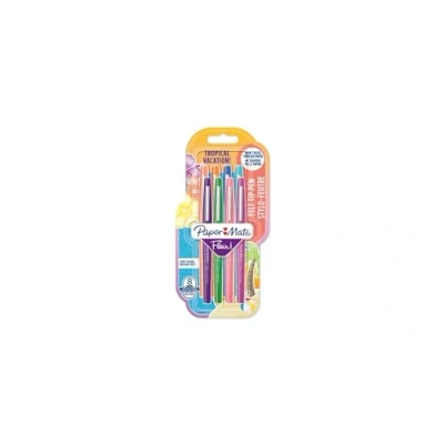Afbeelding van Paper Mate Flair viltstiften Medium punt (0,7 mm) Diverse tropische vakantiekleuren 8 stuks