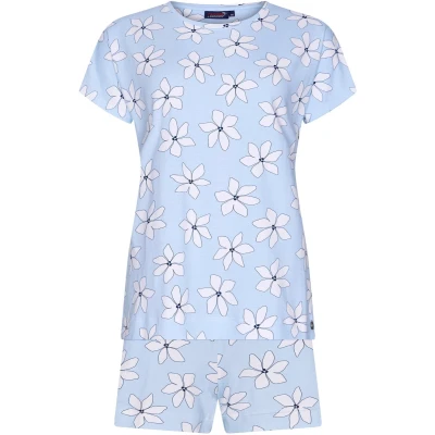 Afbeelding van Dames Shortama Rebelle Flower Bio Katoen Lichtblauw Maat 36