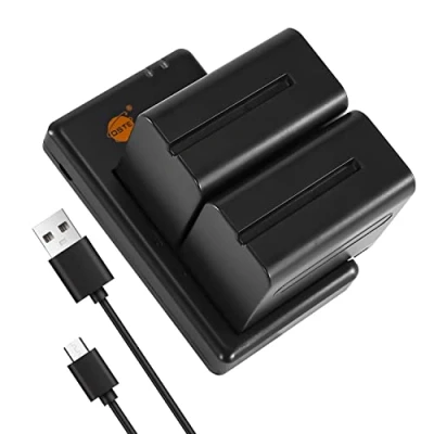 Afbeelding van DSTE 2 stuks NP F970 F950 F930 (7900mAh/7,4V) batterijlader compatibel met Sony CCD TR917, TR930, TR940, TR3000, TR3300, PT 176S,CN 160, OE CN 2110 6, JYLED 3 00S Camera LED