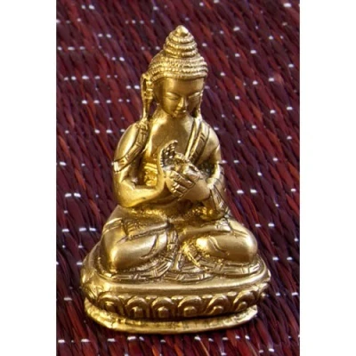 Afbeelding van Vairocana Boeddha messing 7,5 cm