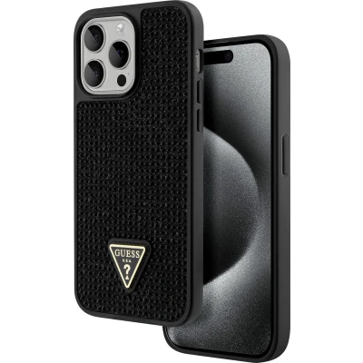 Afbeelding van Guess Rhinestones Back Cover Geschikt voor Apple iPhone 15 Pro (6.1&quot;) Zwart