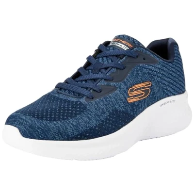 Afbeelding van Skechers Skech lite Pro Faregrove sneakers voor heren, Navy Cirkel Gebreide Synthetische Oranje Trim, 39.5 EU