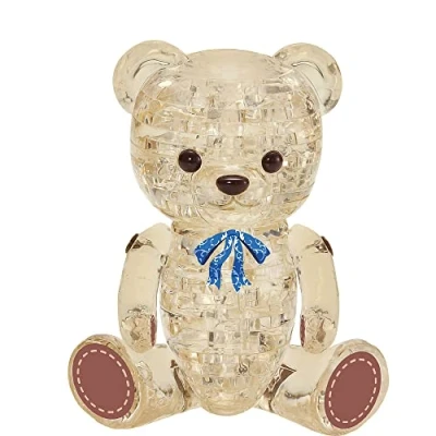 Afbeelding van Kristallen puzzel 3D beer bruin transparant design 48 stuks bouwpakket voor kinderen en volwassenen HCM Kinzel
