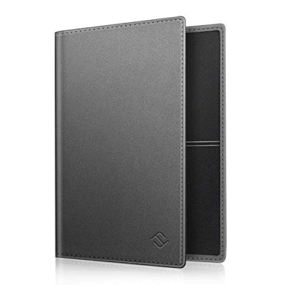 Afbeelding van Fintie Hoes voor Autopapier Voertuig bewijs, Ultraslank Licht Premium Kunstleer Voertuigbewijs Etui Creditcardhouder Het Kentekenbewijs Identiteitskaart en Kaarten, Grijs