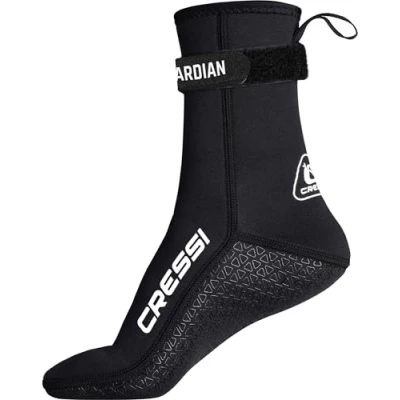 Afbeelding van CRESSI Guardian Mid High Neopreen Sokken 2 mm L met klittenband, ideaal voor alle watersportliefhebbers, zwart, L, uniseks