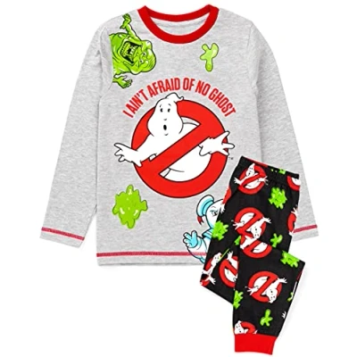 Afbeelding van Ghostbusters Pyjama&#039;s Jongens Kinderen Monsters Grijze Lange Lengte T shirt PJ&#039;s 8 9 jaar