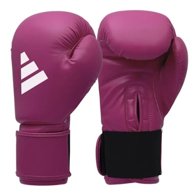 Afbeelding van adidas Bokshandschoenen Speed 50 Magenta/Wit 10 ons Synthetisch Leer Voor Beginners Klittenbandsluiting Bokszak &amp; Sparring
