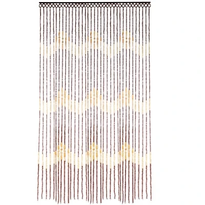 Afbeelding van JVL Toscane waves design houten kralen deurgordijn 90 x 180 cm