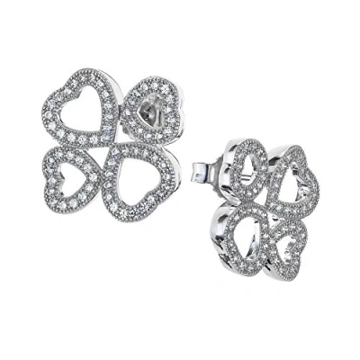 Afbeelding van Orphelia ZO 7356 Oorsteker 4 Hearts Zilver 925 Zirkonia 1.7 cm
