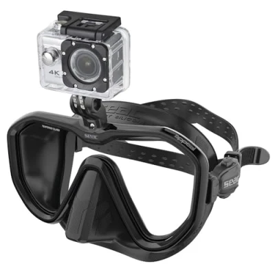 Afbeelding van Seac Appeal Pro, duikmasker van Italiaanse makelij met één lens en een universele bevestiging voor actiecamera&#039;s