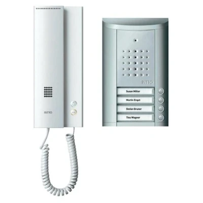 Afbeelding van Ritto by Schneider Entravox Complete set voor Deurintercom Kabelgebonden Viergezinswoning Zilver